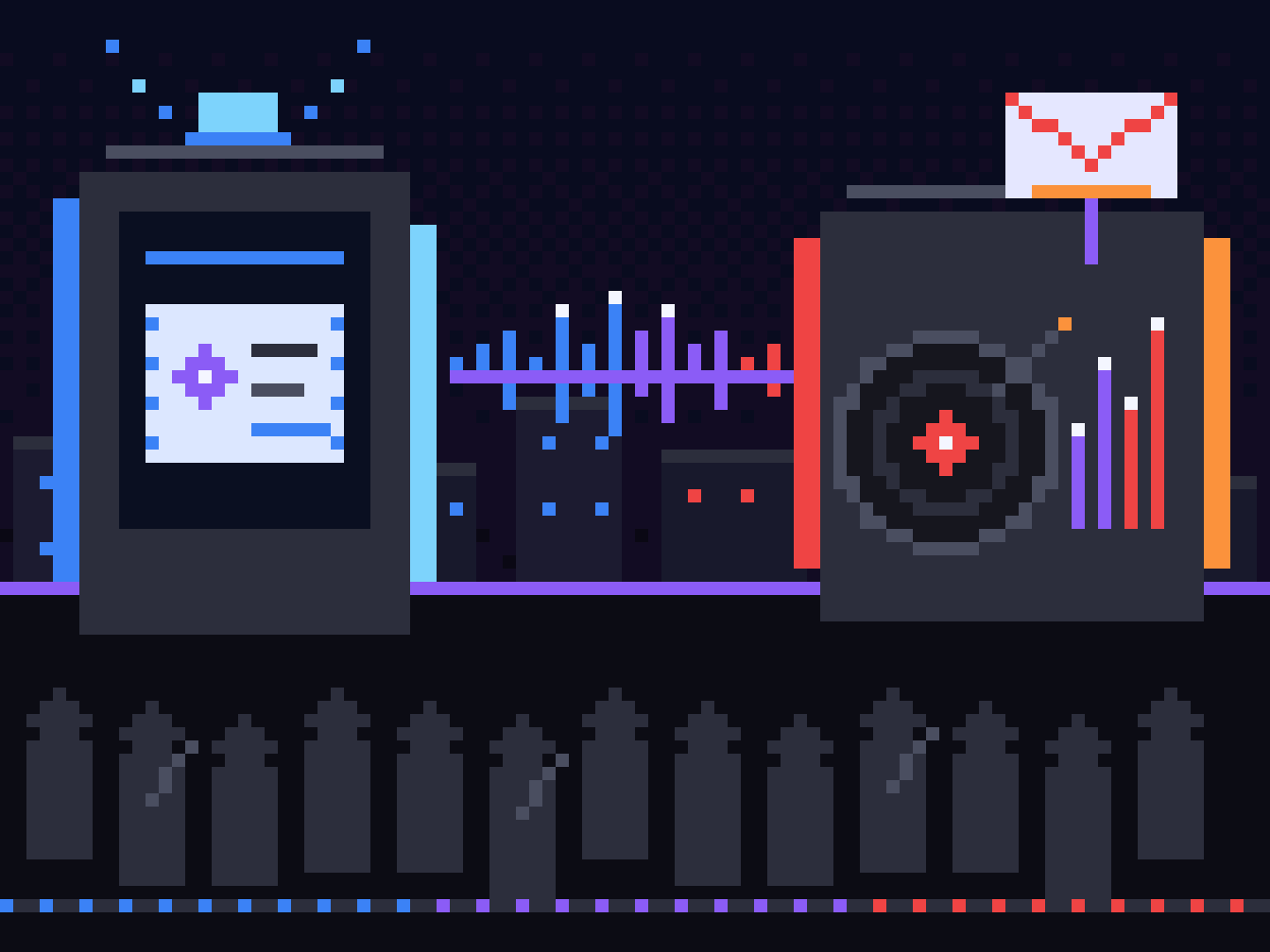 MID-8 pixel artwork of a fan's gig alerts connected to a DJ's audience console